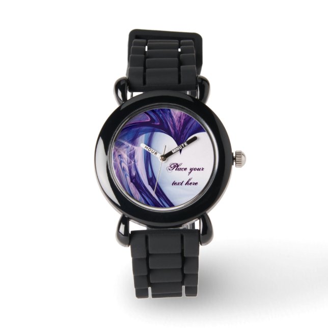 Purple Grunge Heart Watch (Front)