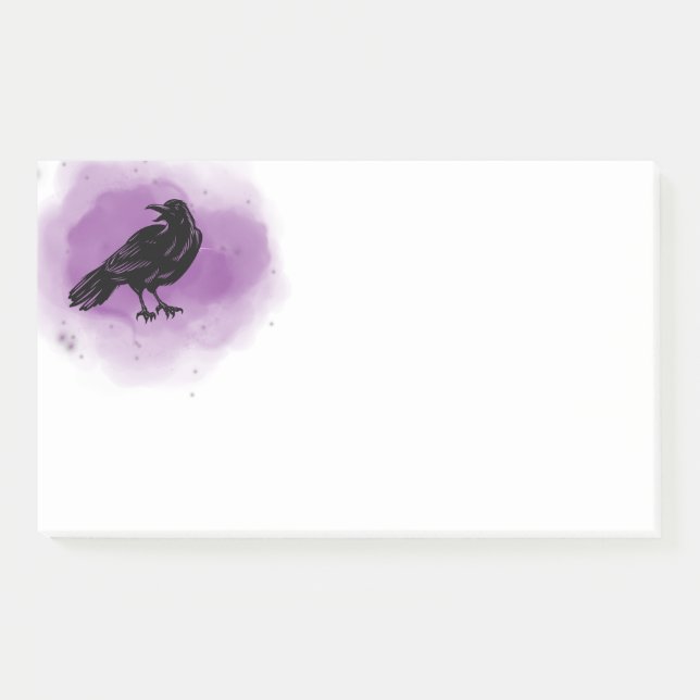 Purple Grunge Raven Post-it Notes (Front)