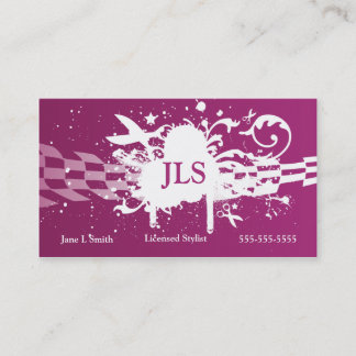 Purple Grunge Scissor Appointment Card