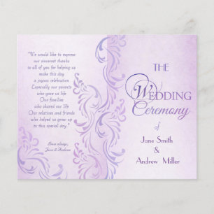 Purple grungy Wedding programs