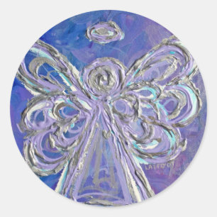 Purple Guardian Angel Art Decal Stickers