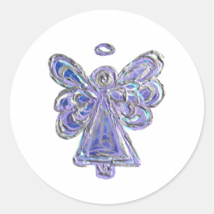 Purple Guardian Angel Art Decal Stickers