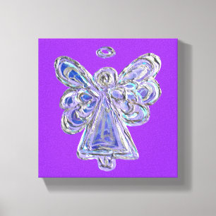Purple Guardian Angel Art Wrapped Canvas Painting