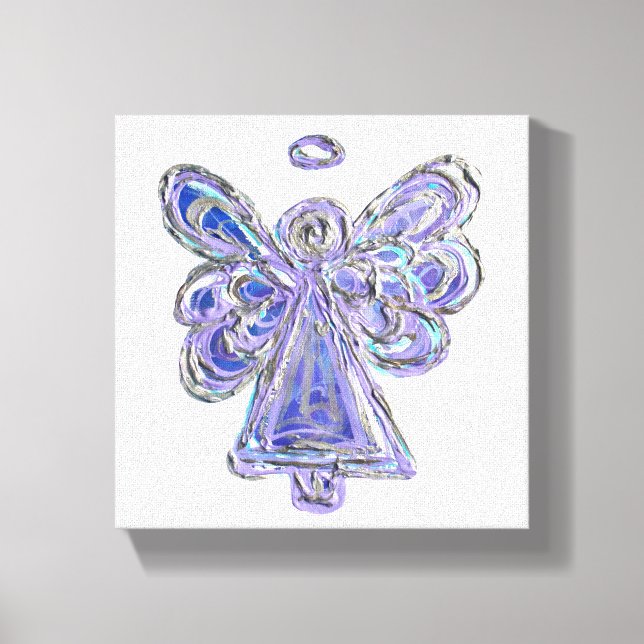Purple Guardian Angel Art Wrapped Canvas Painting (Front)