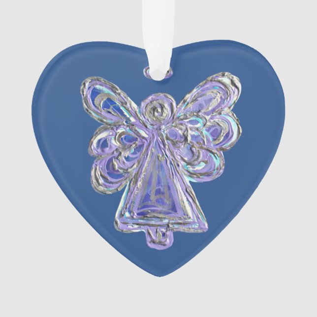 Purple Guardian Angel Christmas Pendant Ornament (Front)
