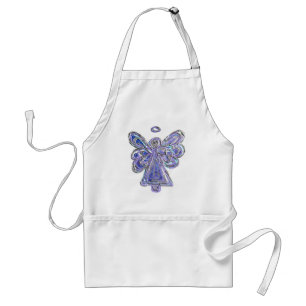 Purple Guardian Angel Custom Art Apron