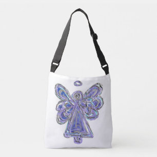 Purple Guardian Angel Purse Art Cross Body Bag