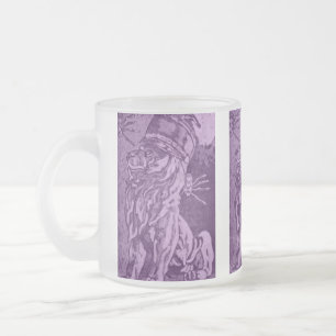 Purple Guardian Band Lion and Spiders Frosted Glass Coffee Mug