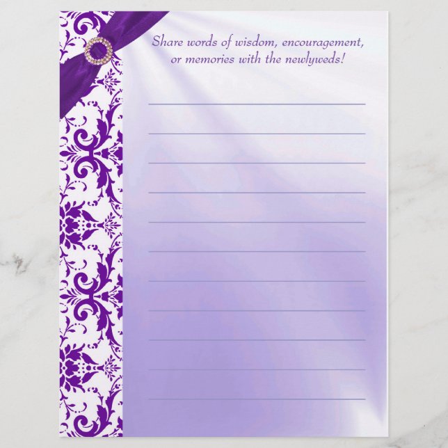 Purple Guestbook Paper (Front)
