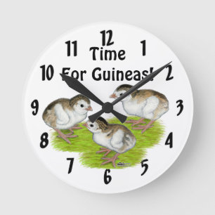 Purple Guinea Keets Round Clock