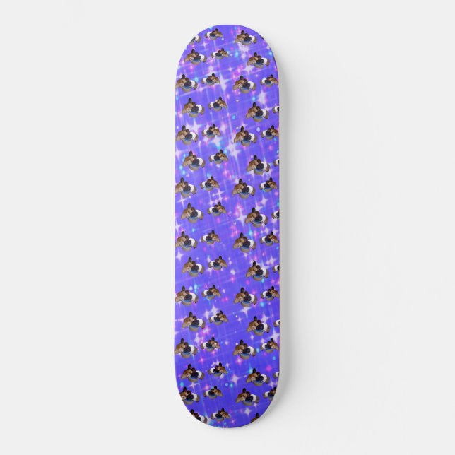 Purple Guinea Pig Sparkle, Skate Board (Front)