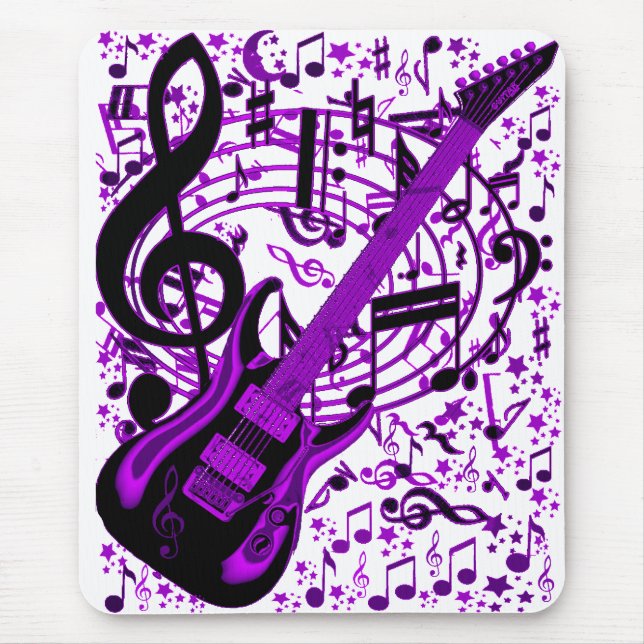 Purple Guitar_ Mouse Mat (Front)