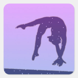 Purple Gymnastics Balance Beam Stickers