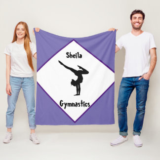 Purple Gymnastics Personalised Fleece Blanket