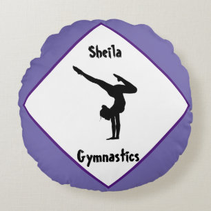 Purple Gymnastics Personalised    Round Cushion