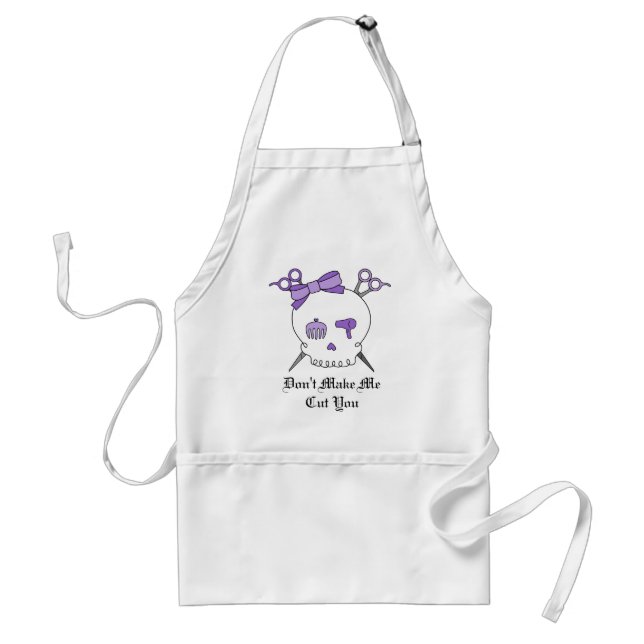 Purple Hair Accessory Skull -Scissor Crossbones Standard Apron (Front)