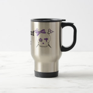 Purple Hair Accessory Skull -Scissor Crossbones Travel Mug