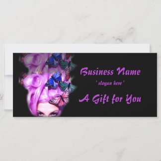 Purple Hair Butterfly Lady Gift Certificate D1