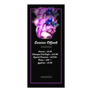 Purple Hair Butterfly Lady Services Rack Card 2