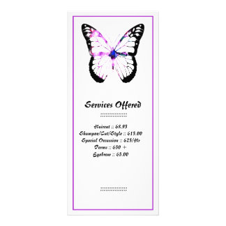 Purple Hair Butterfly Lady Services Rack Card 3