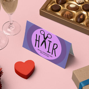 Purple Hairdressers Folded Business Loyalty Card