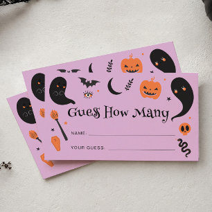 Purple Halloween Baby Shower Guess How Many Enclosure Card