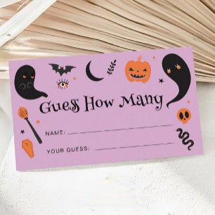 Purple Halloween Baby Shower Guess How Many Enclosure Card