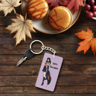 Purple Halloween Cute Witch Key Ring