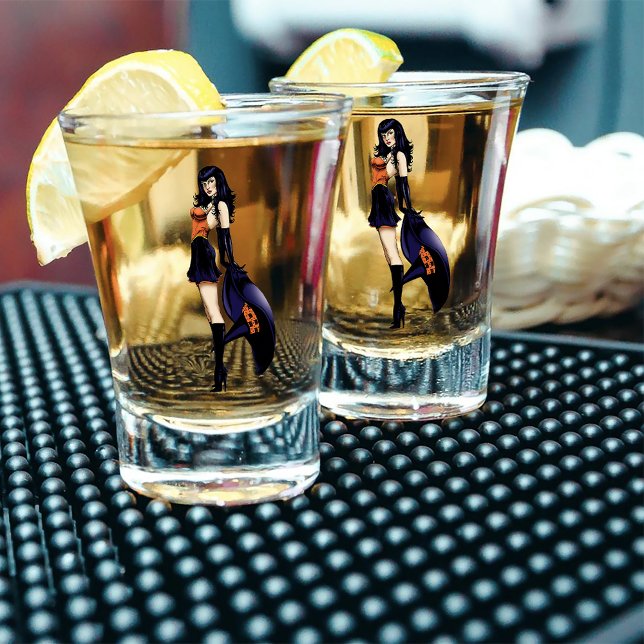 Purple Halloween Cute Witch Shot Glass (Creator Uploaded)