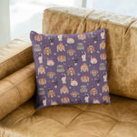 Purple Halloween Dogs Cushion<br><div class="desc">Cute and fun halloween theme pillow featuring hand drawn illustration of dogs in costumes.</div>