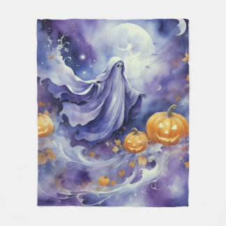 Purple Halloween Fleece Blanket