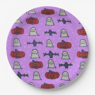 Purple Halloween Fun Print  Paper Plate