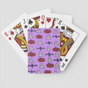 Purple Halloween Fun Print Playing Cards
