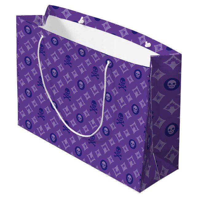 Purple Halloween Louis Vuitton Pattern  Large Gift Bag (Back Angled)