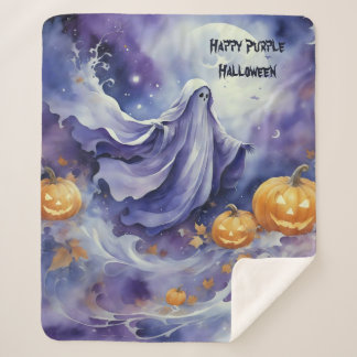 Purple Halloween Sherpa Blanket