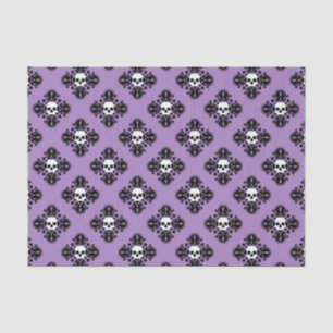 Purple Halloween skull pattern Tissue Paper