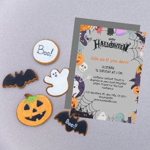 Purple Halloween Spooky  Invitation