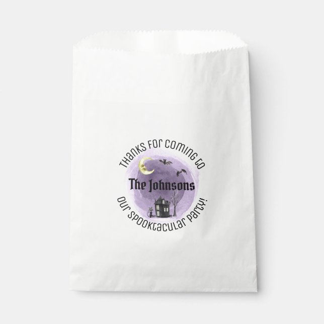 Purple Halloween Thank You Spooktacular Party Favour Bags (Front)