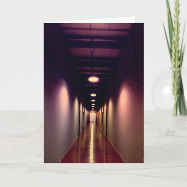 Purple Hallway Greeting Card (Front)