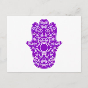 Purple Hamsa-Hand of Miriam-Hand of Fatima.png Postcard