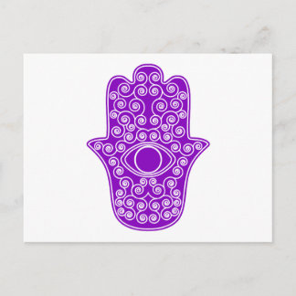 Purple Hamsa-Hand of Miriam-Hand of Fatima.png Postcard