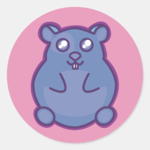 Purple Hamster Classic Round Sticker
