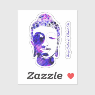 Purple hand drawn motivational buddha sticker