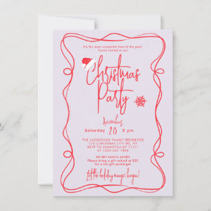 Purple Handwritten Christmas Party Invitation