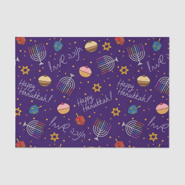 Purple Hanukkah  Tissue Paper (Front)