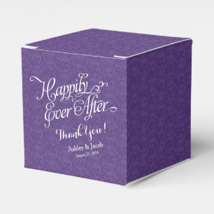 Purple Happily Ever After Personalised Wedding Favour Box