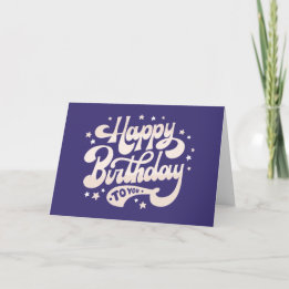 Purple Happy Birthday Card