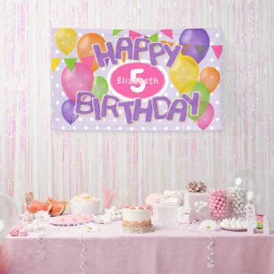 purple happy birthday cutout cookies balloons banner
