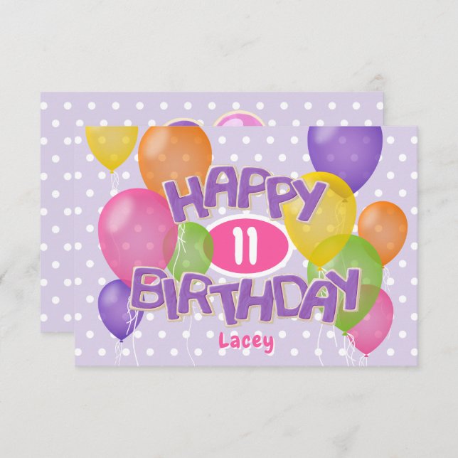 purple happy birthday cutout cookies w balloons card (Front/Back)