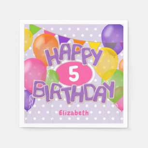 purple happy birthday cutout cookies w balloons napkin